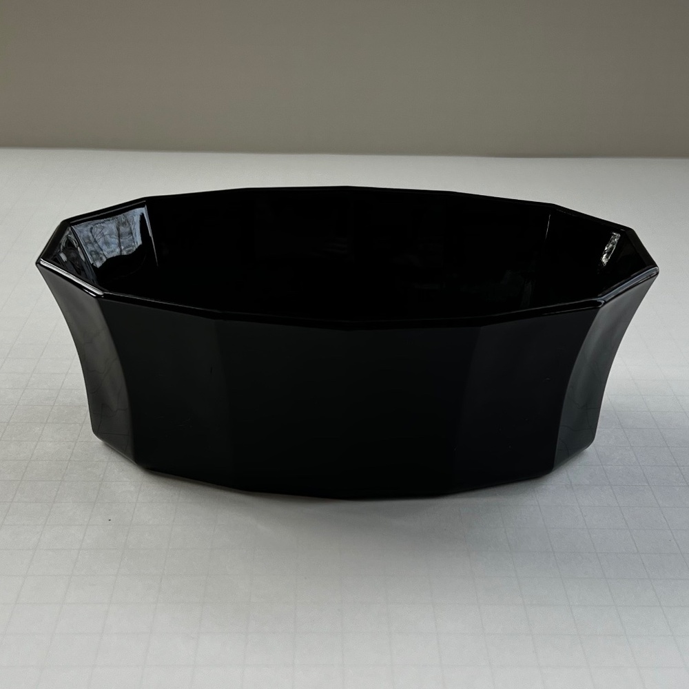 Black Glass Oval Bowl